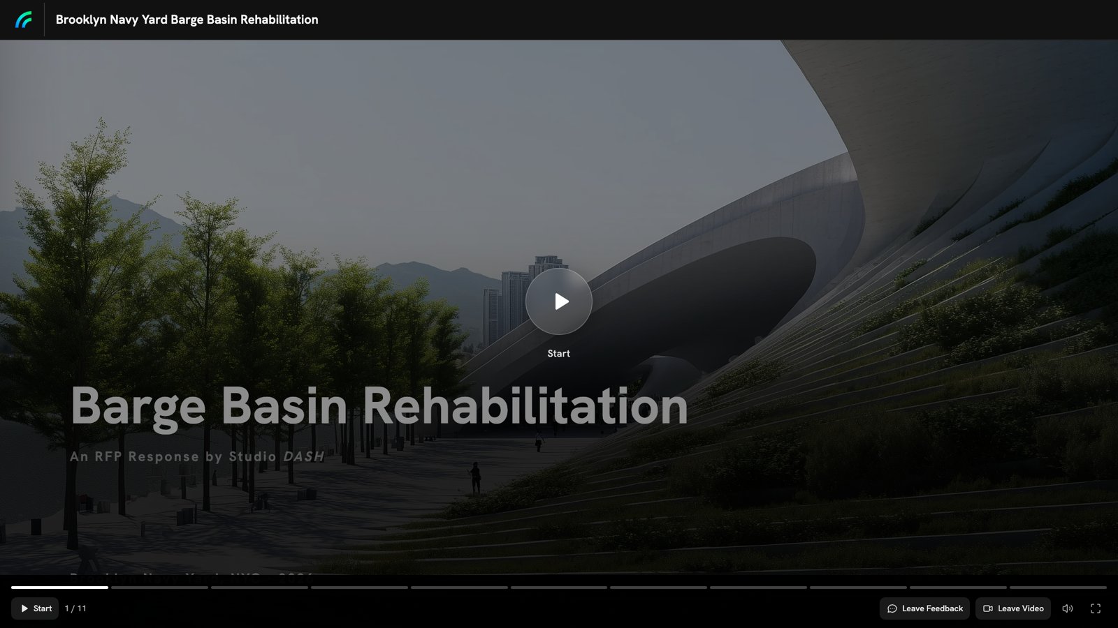 A live Foveate presentation in the browser, with Leave Feedback and Leave Video buttons for the client