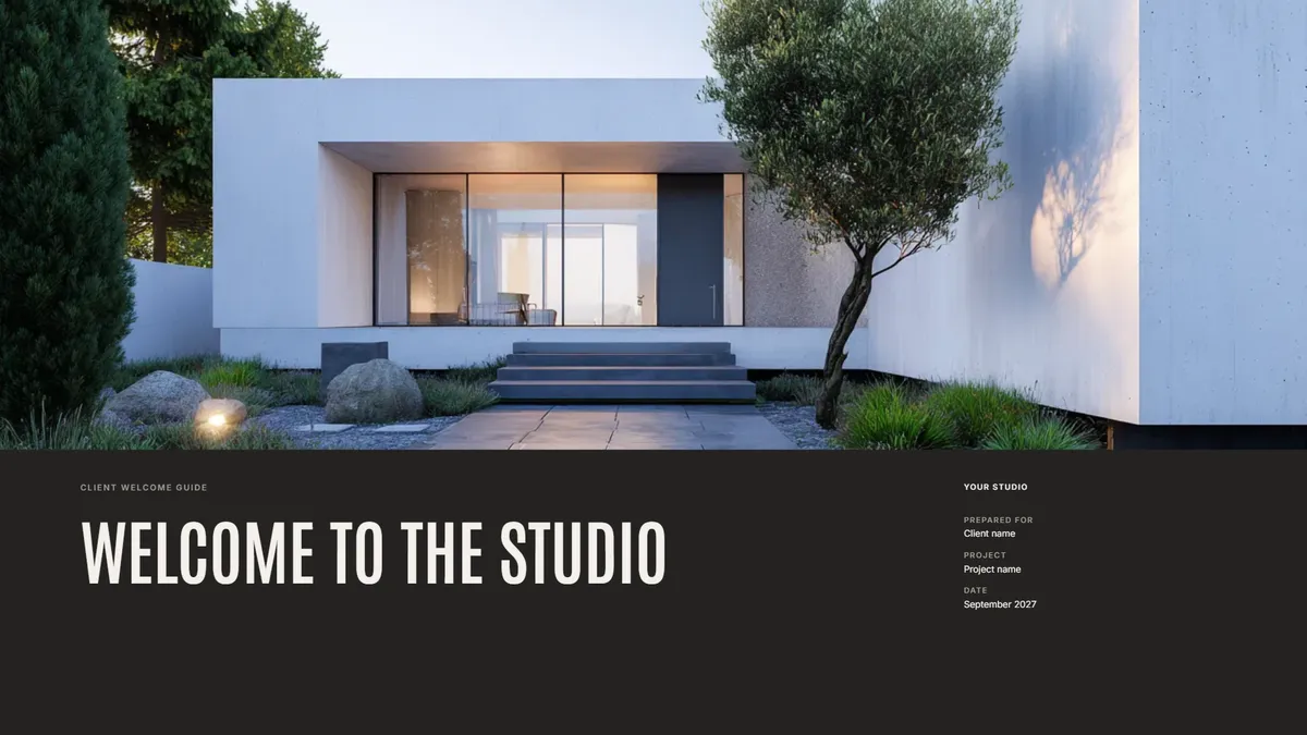 Client Welcome Guide, slide 1 of 11